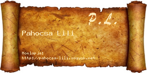 Pahocsa Lili névjegykártya