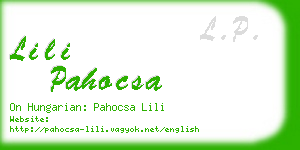 lili pahocsa business card